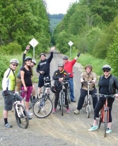 Each Monday at 6 pm, some riders gather to ride the trail together. Photo credit: Paul Downing.