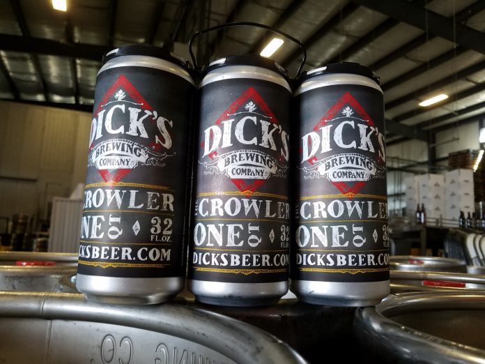 Dick's Brewing Crowler 4 dicks crowler