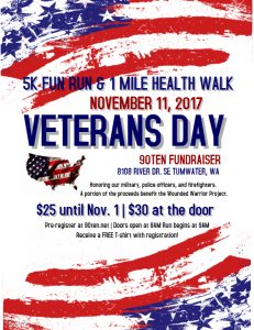Veteran's Day 5K Fun Run & 1 Mile Health Walk @ 90TEN Training Academy | Olympia | Washington | United States