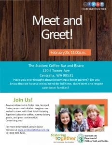 Foster Parent Meet and Greet @ The Station: Coffee Bar & Bistro 