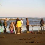 QBRC Razor Clam Festival-clam diggers on beach