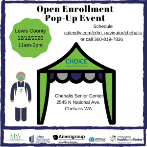 Open Enrollment In-Person Mobile Pop up event @ Chehalis Senior Center Parking lot