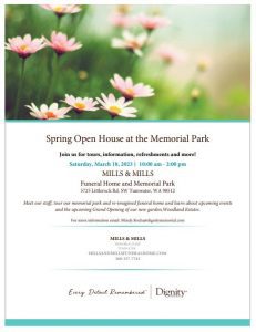 Spring Open House at the Memorial Park @ Mills & Mills Funeral Home and Memorial Park