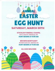 Annual Easter Egg Hunts at Sticklin & Brown @ Sticklin Funeral Chapel