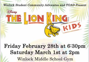Winlock Elementary Presents: The Lion King Kids @ Winlock Middle School Gym